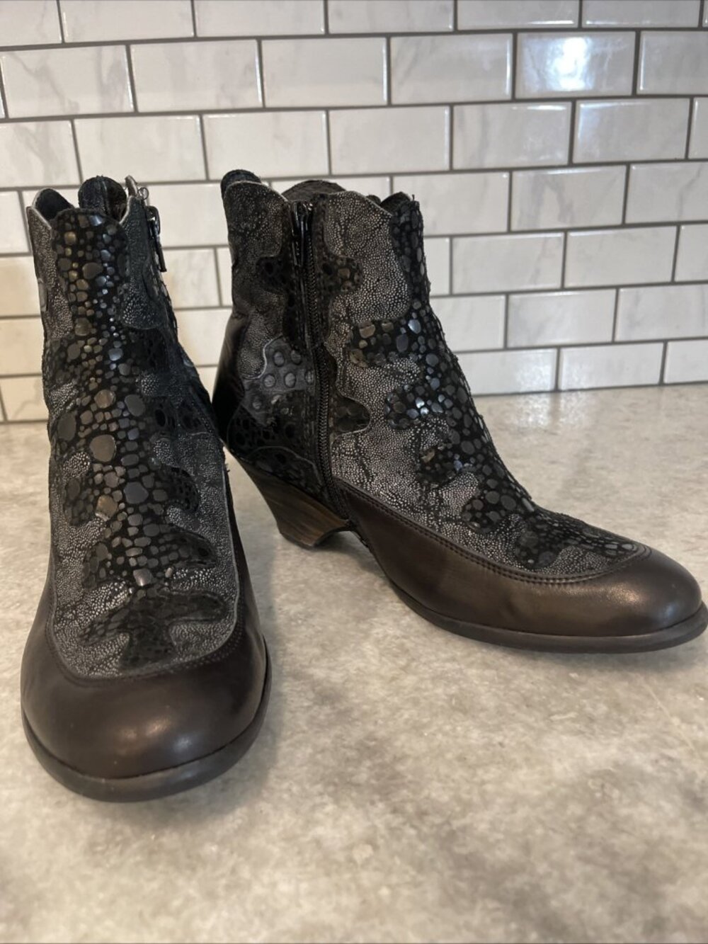 Jan Jansen Boots Womens Size 9 Black Bootie Leather Gothic Advant Garde Eur 39 - Picture 3 of 12